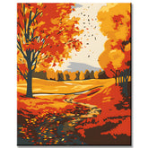 Malen nach Zahlen Herbstlandschaft mit bunten Blättern