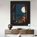 Malen nach Zahlen: Katze unter dem Sternenhimmel