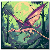 Flugdrache im Wald - Malen nach Zahlen