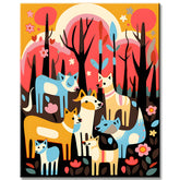 Malen nach Zahlen Waldtiere Illustration