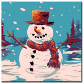 Malen nach Zahlen für Kinder Schneemann
