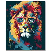Löwe mit Sonnenbrille - Malen nach Zahlen