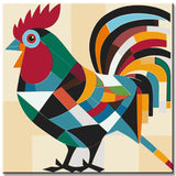 LeinwandKunst im Kubismus-Stil Abstrakte Tiermotive als Bilderwand, 5-teilig