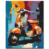 Vespa im Kunststil - Malen nach Zahlen