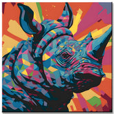 Malen nach Zahlen: Nashorn in Abstrakter Kunst