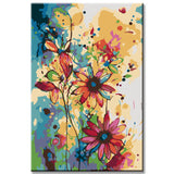 Malen nach Zahlen: Blumen Abstrakt I