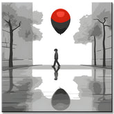 Malen nach Zahlen Schwarz-weiss Roter Ballon