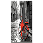 Malen nach Zahlen Schwarz-weiss Rotes Fahrrad