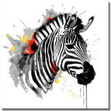 Zebra in abstrakten Aquarellfarben - Malen nach Zahlen