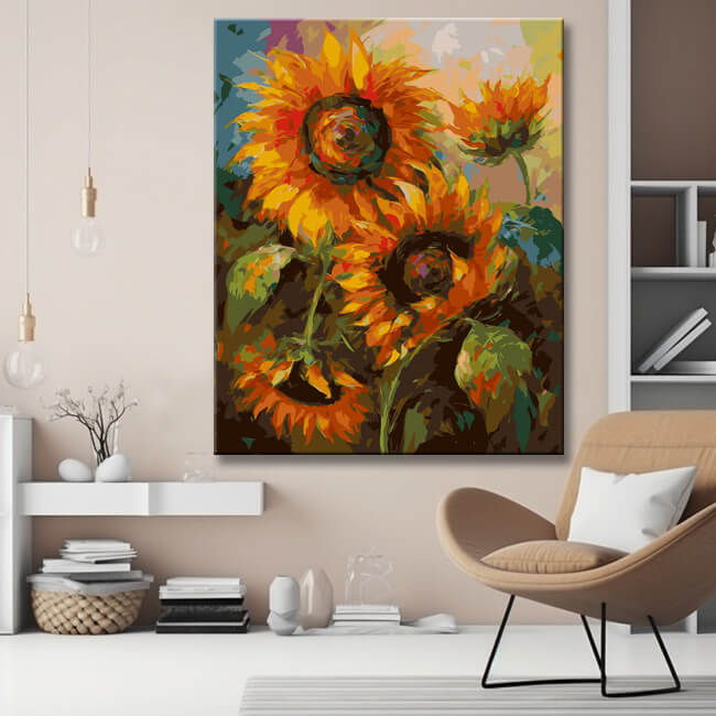 Sonnenblumenpracht Malen nach Zahlen - Versand aus DE