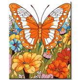 Malen nach Zahlen Schmetterling Orange