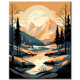 Malen nach Zahlen Landschaft - Wildnis im Schnee