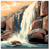 Malen nach Zahlen Wasserfall Malerei