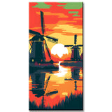 Holländische Windmühlen - Malen nach Zahlen