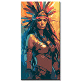 Bilderwand mit Indigenen Motiven Exklusive Porträts zur Wanddekoration - 3-teilig