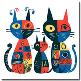 Malen nach Zahlen 3 bunte Katzen