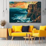 Farbenfrohe Illustration Klippen von Moher Malen nach Zahlen