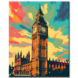 Buntes Big Ben Malen nach Zahlen
