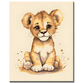 Lächelnder Löwenjunge - Malen nach Zahlen