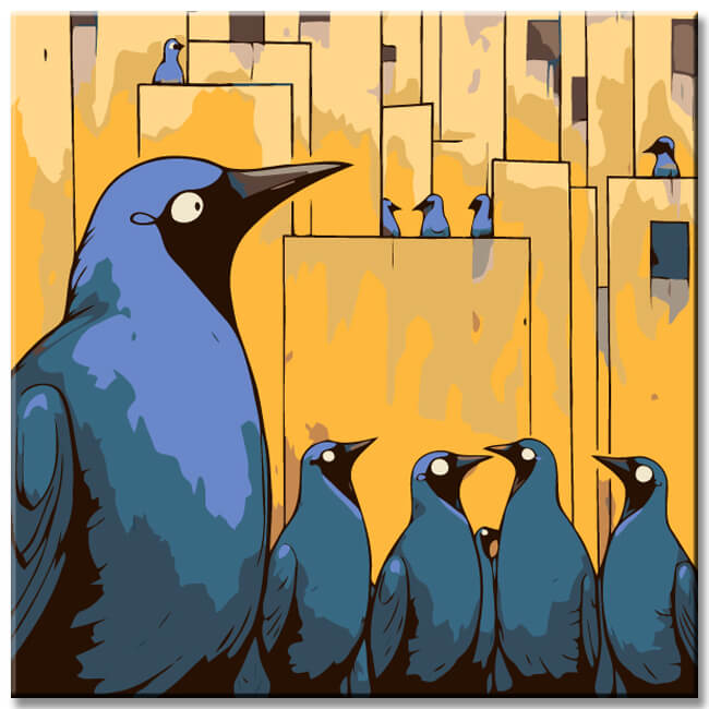 Malen nach Zahlen Raben Gemälde