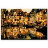 Malen nach Zahlen Illustration Fachwerk Altstadt