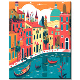 Malen nach Zahlen Illustration Venedig Stadtpanorama