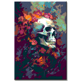 Malen nach Zahlen Illustration Totenkopf Abstrakt