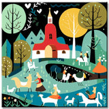 Folk Art auf Bilderwand Stilvolle und Traditionelle LeinwandBilder für Ihre Wanddekoration, 4-teilig