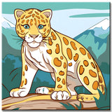 Junger Leopard - Malen nach Zahlen für Kinder