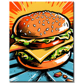 Hamburger - Malen nach Zahlen PopArt Stil