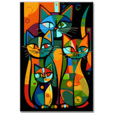 Malen nach Zahlen: Katzenfamilie im Picasso-Stil