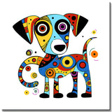 Jack Russell im Miró-Stil - Malen nach Zahlen