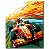 Formel 1 Rennwagen auf der Rennstrecke - Malen nach Zahlen