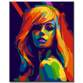 Dame mit langen Haaren - Malen nach Zahlen