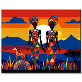 Maasai-Krieger am Kilimandscharo - Malen nach Zahlen