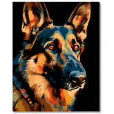 Malen nach Zahlen - Deutscher Schäferhund im Picasso-Stil