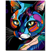 Malen nach Zahlen - Bombay-Katze im Picasso-Stil