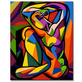Malen nach Zahlen - Yoga Bild von einer Frau im Picasso-Stil