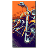 Strandpromenade mit Motorrad- Malen nach Zahlen