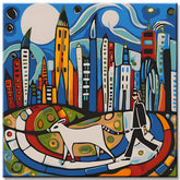Hundertwasser Häuser Malen nach Zahlen Kunst