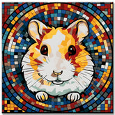 Hamster im Mosaikstil - Malen nach Zahlen