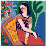 Frau mit Blumen - Malen nach Zahlen im Matisse Stil