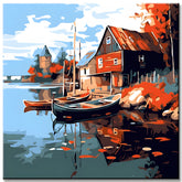 Segelboote am See Malen nach Zahlen