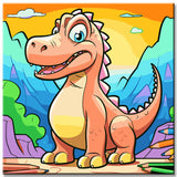 Kleiner Drache Kindermotiv Malen nach Zahlen