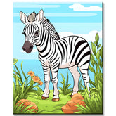Kleines Zebra Kindermotiv Malen nach Zahlen