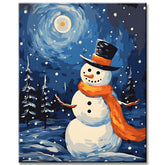 Winter SchneeMann Malen nach Zahlen