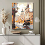 Malen nach Zahlen Pferdekutsche im Regen Russlands