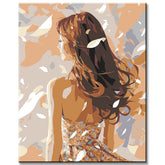 Malen nach Zahlen Mädchen in weiß