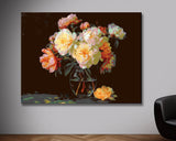 Malen nach Zahlen Weißrosa Blumenstrauss