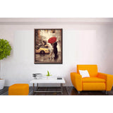 Malen nach Zahlen liebesPaar unter sonnenschirm